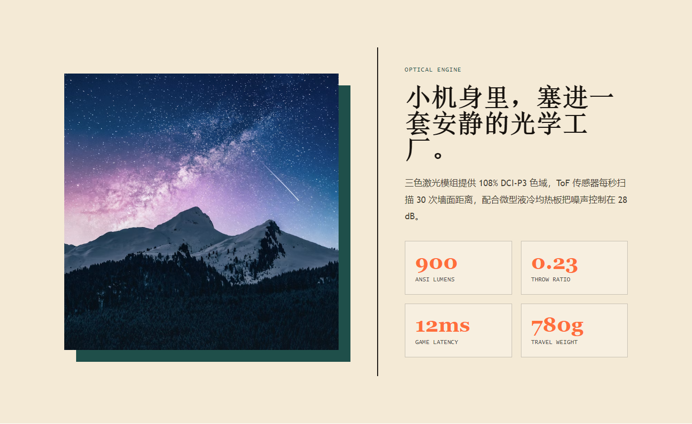 光学技术参数展示模板预览